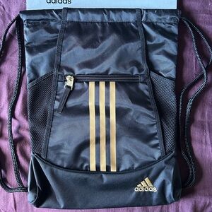 New Adidas Alliance II Sackpack Black and Gold